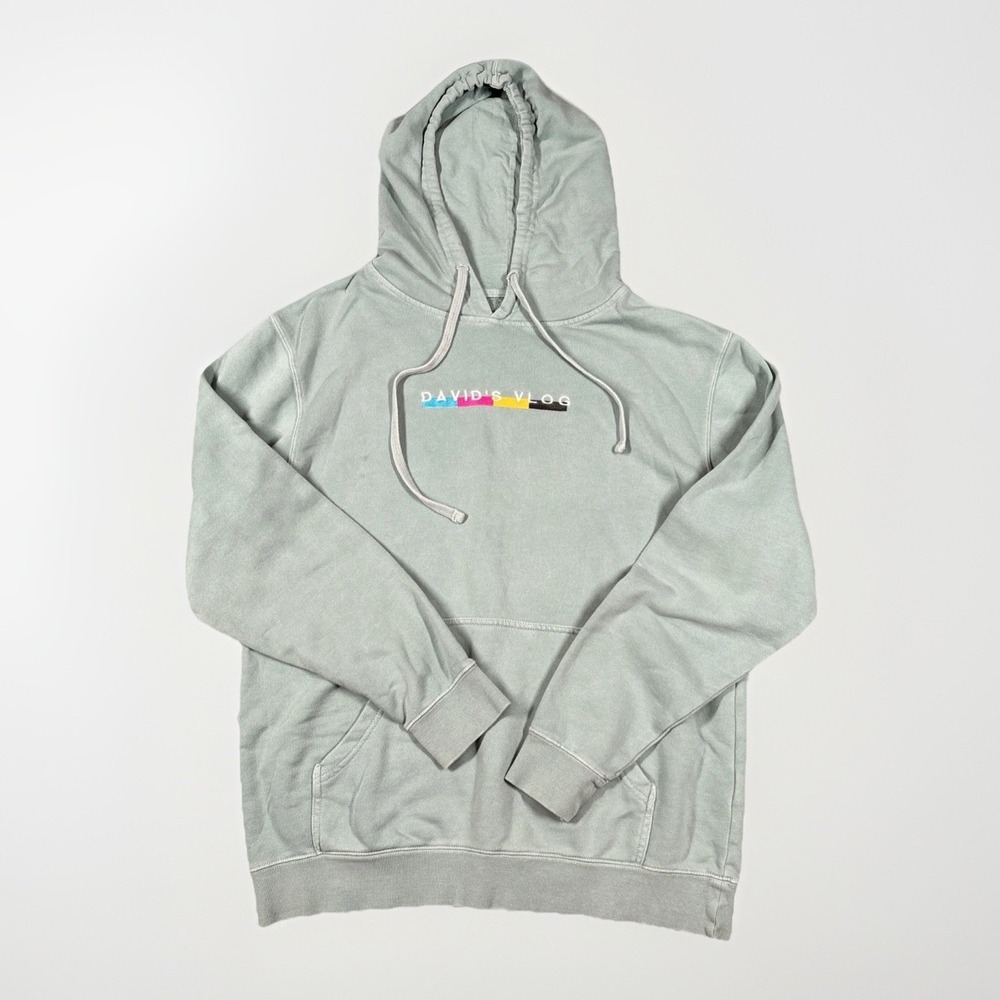 Vlog Squad Hoodie Mens Medium Green David's Vlog Embroidered Pullover PRM4500C